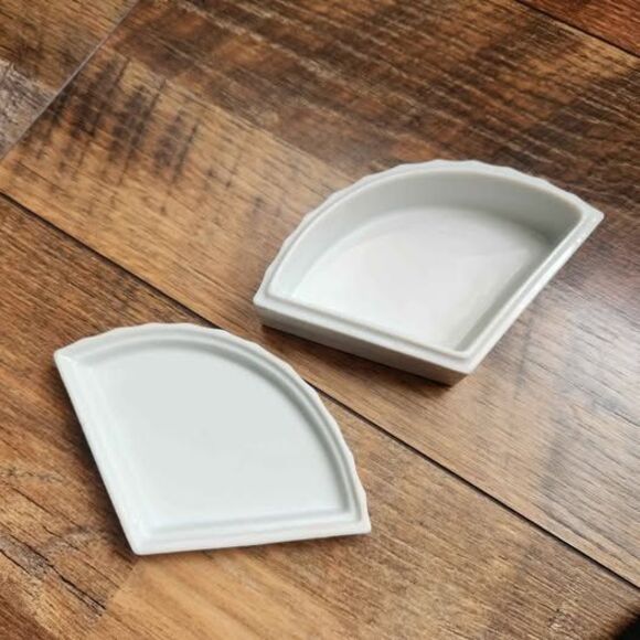 Vtg 1980 Porcelain Butterfly Floral Fan Trinket Box Avon Japan Coquette Garden - Picture 5 of 6